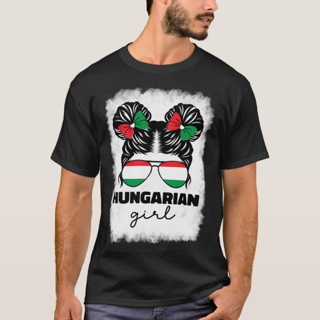 Camiseta Hungarian Girl Girls For Kids Hungary Flag Pride M (Frente)