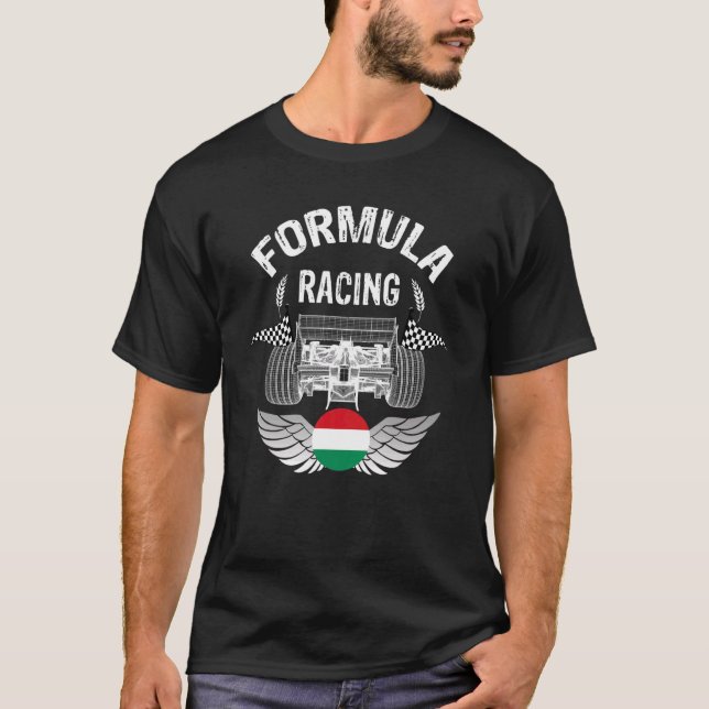 Camiseta Húngaro Auto Race Hungria Flag Racing Ca (Frente)