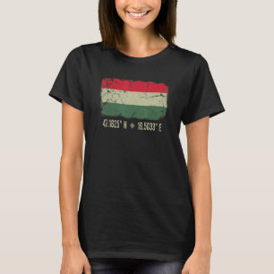 Camiseta Húngaro Coordena Bandeira Homens Herito Húngaro