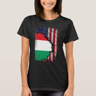 Camiseta Húngaro RAÍZES Meia Bandeira Americana Patriota H
