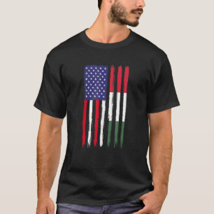 Camiseta Húngaro Roots Half American Flag Patriotic Hunga