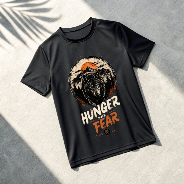 Camiseta Hunger Over Fear Wolf | Savage Alpha Gym  (Criador carregado)