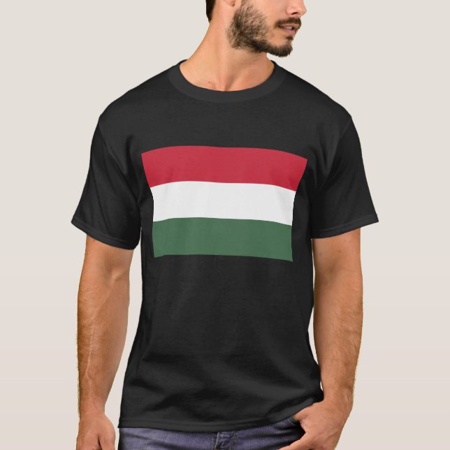 Camiseta Hungria, Bandeira da Hungria. (Frente)