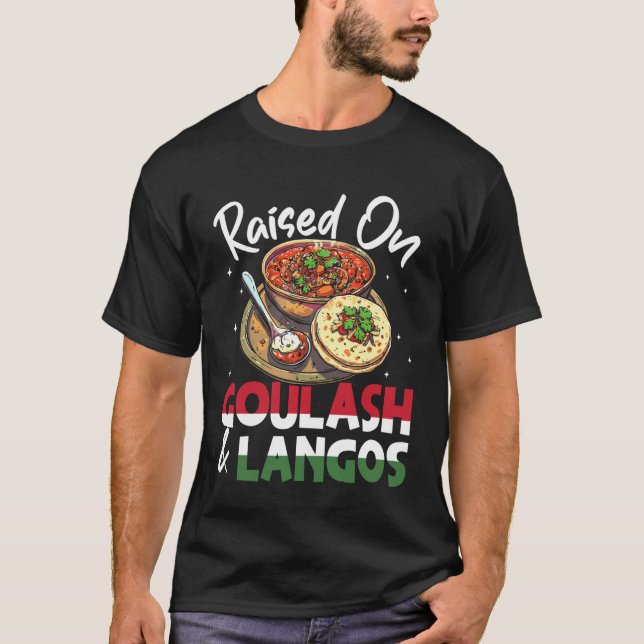 Camiseta Hungria Criada Com Goulash e Langos Húngaro (Frente)