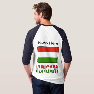 Camiseta Hungria e Bandeira Húngara Personalizados 
