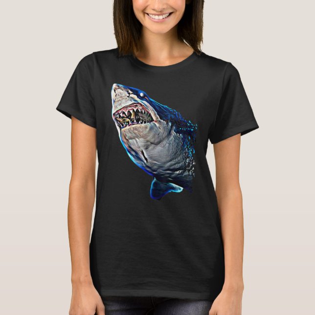 Camiseta Hungry Great White Shark Tee For Daddy's, Kids & L (Frente)