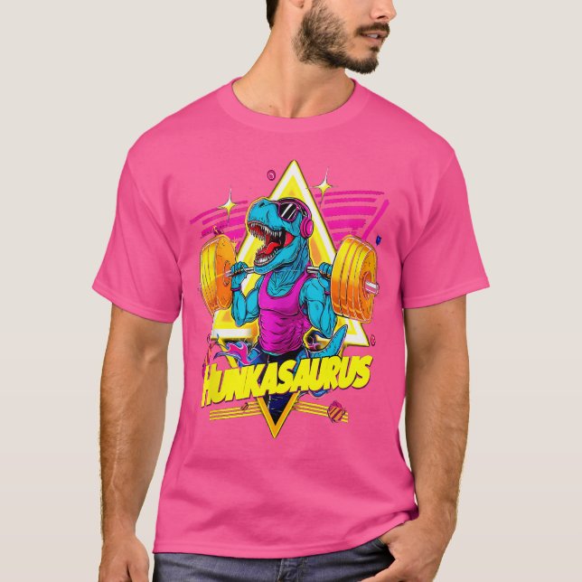 Camiseta Hunkasaurus Gym Workout T-Rex Powerinclusive (Frente)