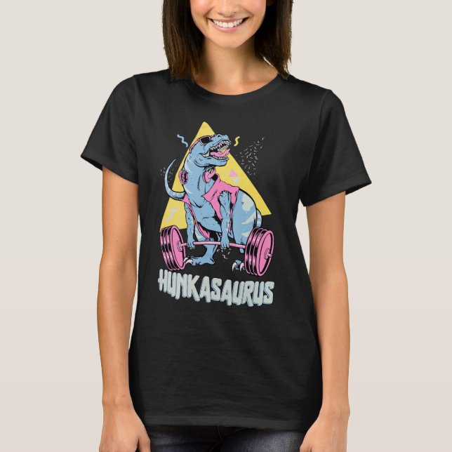 Camiseta Hunkasaurus T Rex Dinossauro Engraçado Ginásio e T (Frente)