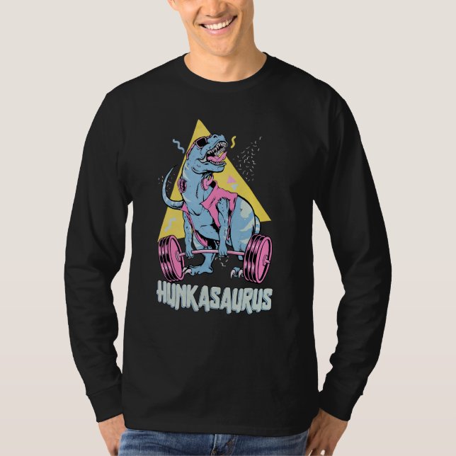 Camiseta Hunkasaurus T rex Dinossauro Engraçado Gym & Worko (Frente)