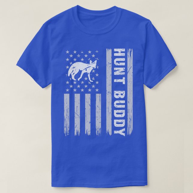 Camiseta Hunt Buddy American Flag USA Coyote Hunter (Frente do Design)