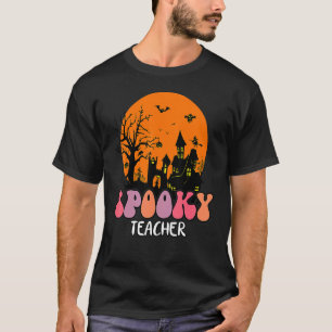 Camiseta Hunted House Moon Night Groovy Spooky Professor 4