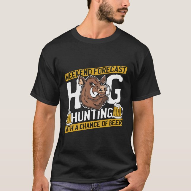 Camiseta Hunter Beer Hunt Wildlife Hog Hunting (Frente)