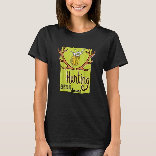 Camiseta Hunter Beer Season Hunting Deer Big For Men (Frente)