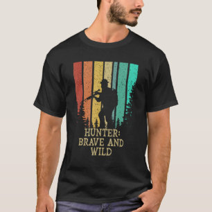 Camiseta Hunter Brave e caça selvagem de animais Pais