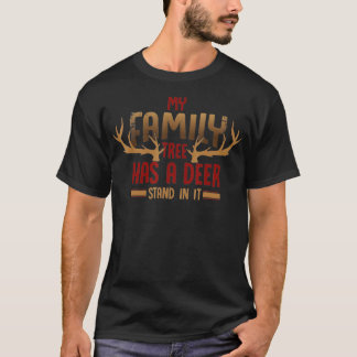 Camiseta Hunter Engraçado Cote minha árvore genealógica tem