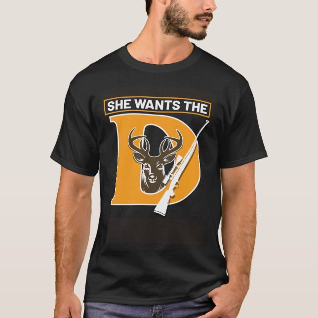 Camiseta Hunter Hunting She Wants The Deer (Frente)