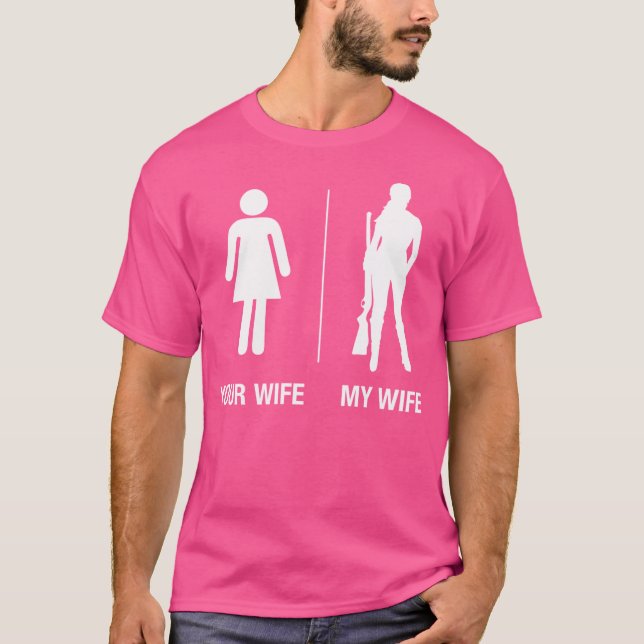 Camiseta Hunter Rifle Funny Husband Gun (Frente)