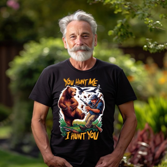 Camiseta Hunter Torna-se Urso Caçado caçando Humorístico (Criador carregado)