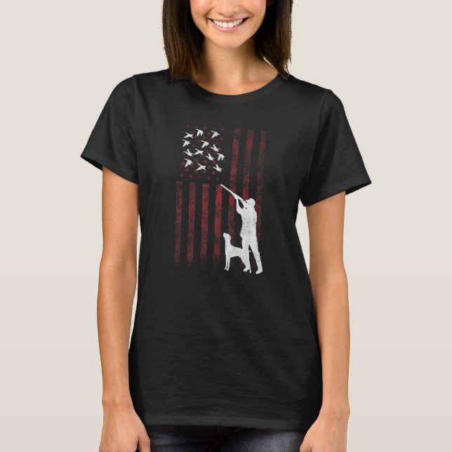 Camiseta Hunters Distressed Patriotic American USA Flag Duc (Frente)