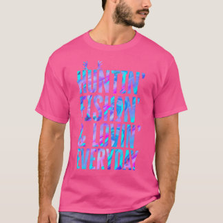 Camiseta Huntin 'Fishin' E Adorável Caça O Peixe No Dia A D