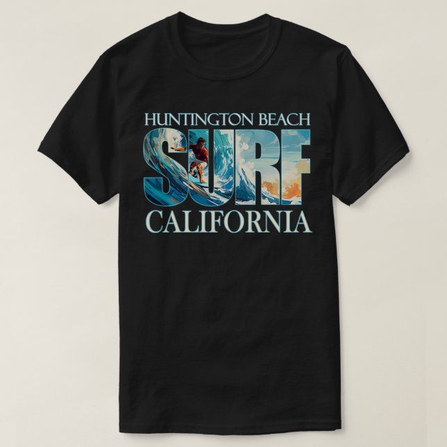 Camiseta Huntington Beach California Surfing (Frente do Design)