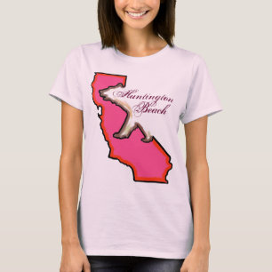 Camiseta Huntington Beach California - tanque rosa para sen