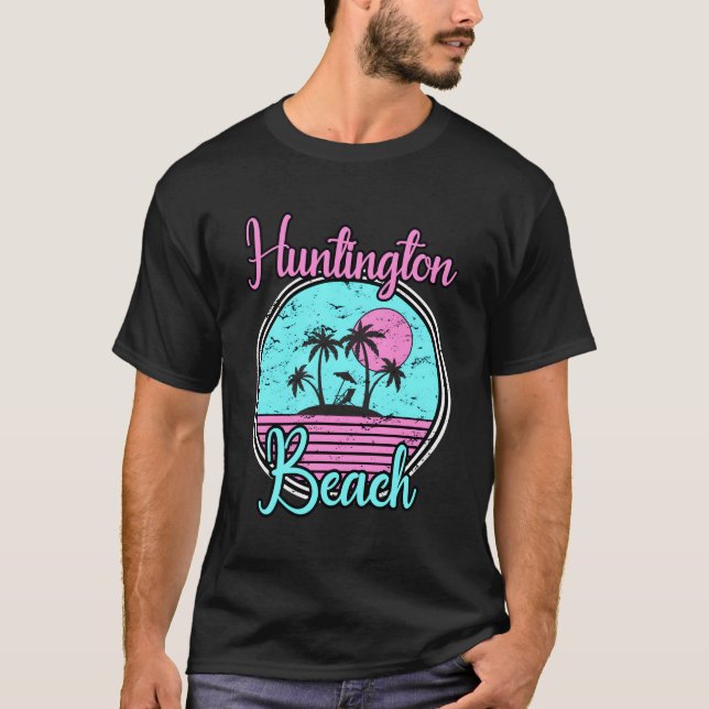 Camiseta Huntington Beach California Viagem or (Frente)