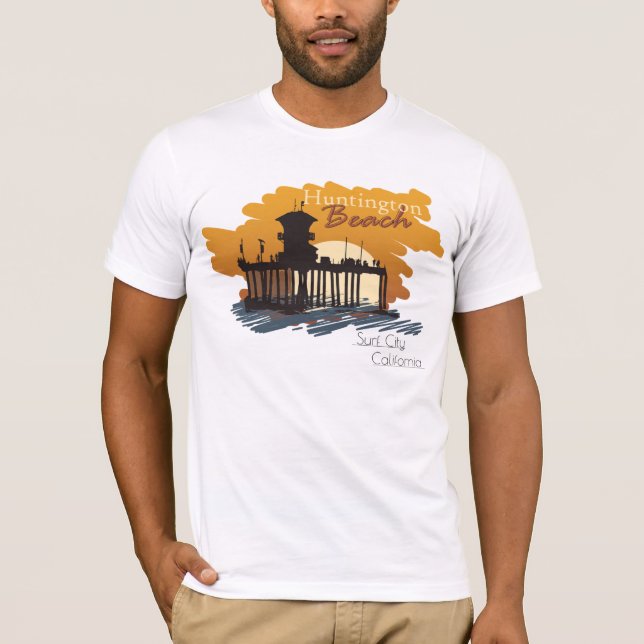 Camiseta Huntington Beach Pier Sunset - Surf City Tee (Frente)