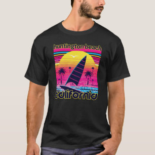 Camiseta Huntington Beach Retro 80s Style Souvenir Beach