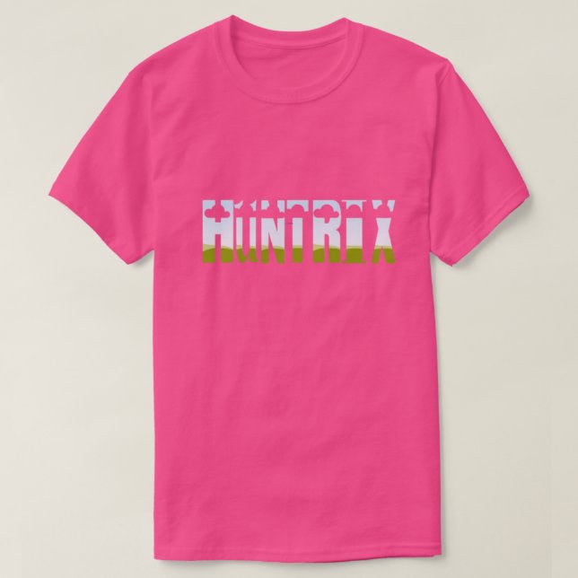 Camiseta HUNTRIX Glitch Tech Neon – Ciberfuturista (Frente do Design)