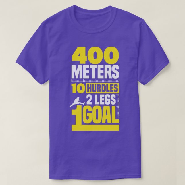 Camiseta Hurdling Hurdle Runner Track e Field 400 Meters (Frente do Design)