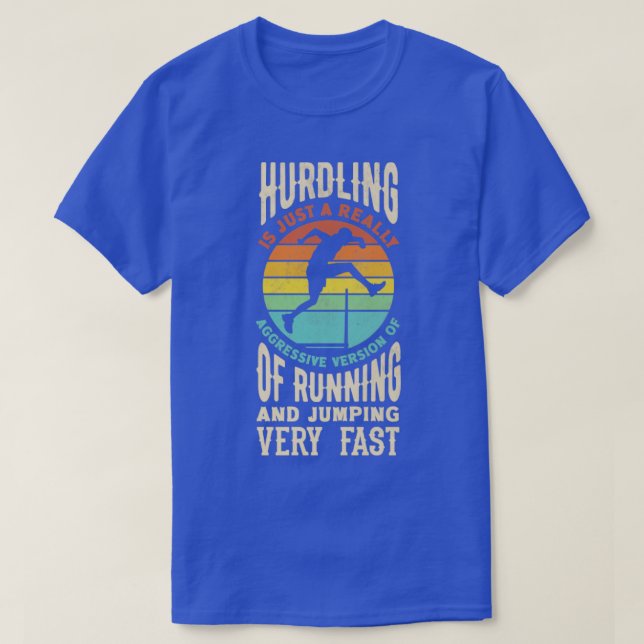 Camiseta Hurling Hurdle Runner Track e Field Funny (Frente do Design)