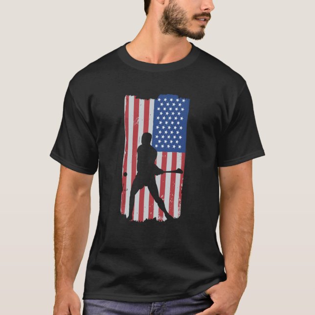 Camiseta Hurling Player American Flag (Frente)