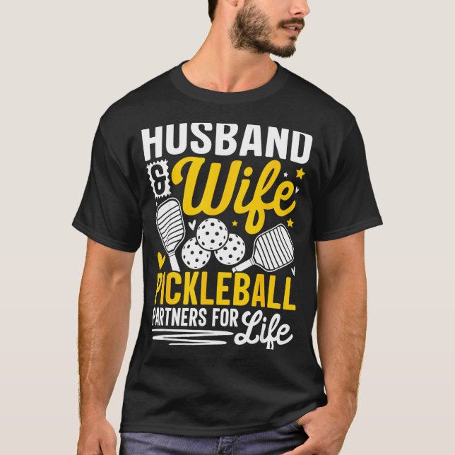 Camiseta Husband &amp; Wife Valentines Day Couple Ckleball  (Frente)