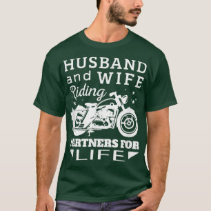 Camiseta Husband and Wife Riding Partners For Life Motorcyc