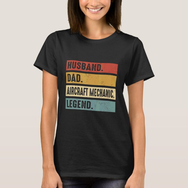 Camiseta Husband Dad Aircraft Mechanic  Aircraft Mechanic F (Frente)
