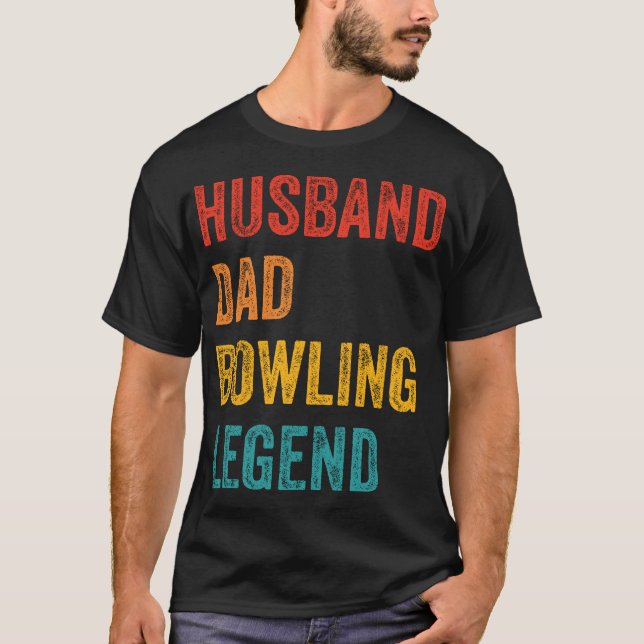 Camiseta Husband Dad Bowling Legend (Frente)
