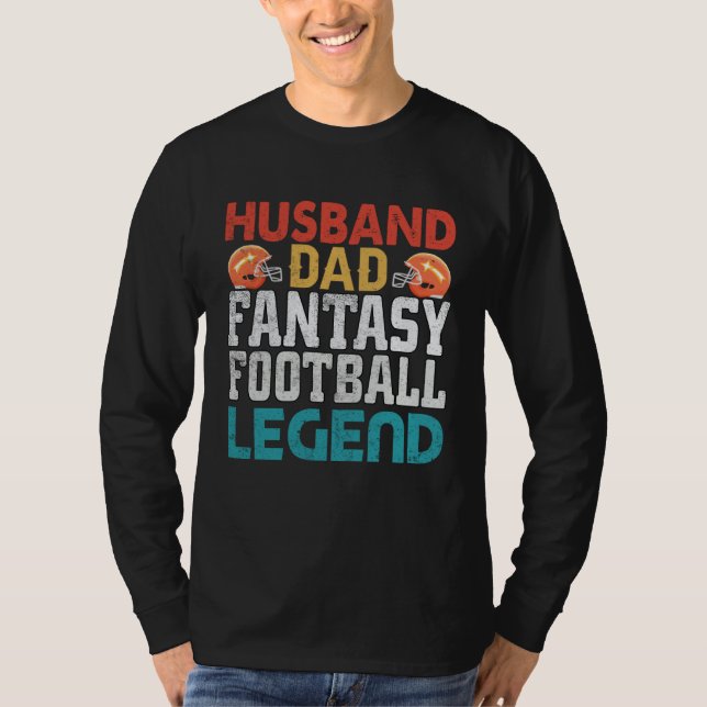 Camiseta Husband Dad Fantasy Football Legend Men Retro (Frente)
