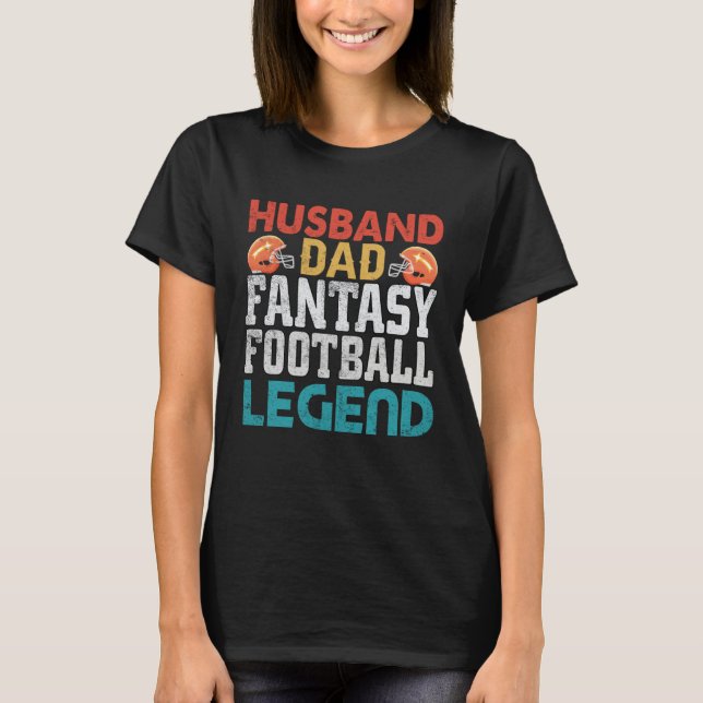 Camiseta Husband Dad Fantasy Football Legend Men Retro (Frente)