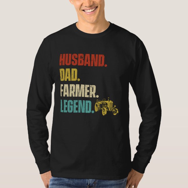 Camiseta Husband Dad Farmer Legend (Frente)