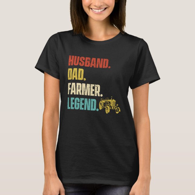 Camiseta Husband Dad Farmer Legend (Frente)