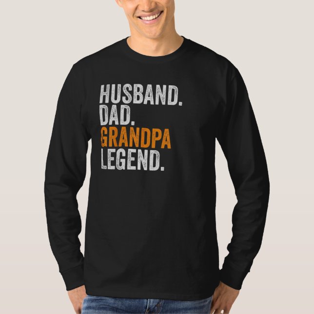 Camiseta Husband Dad Grandpa Legend  Occupation Office (Frente)