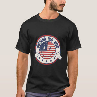 Camiseta Husband Dad Hero Patriotic Fun Fathers Day Usa Ame