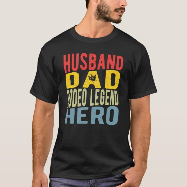 Camiseta Husband Dad Rodeo Legend Hero (Frente)