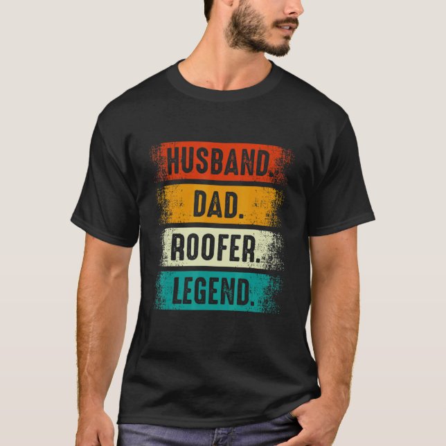 Camiseta Husband Dad Roofer   Roofing Fathers Day Mens (Frente)