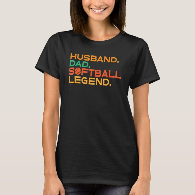Camiseta Husband Dad Softball Legend Softball Dad (Frente)