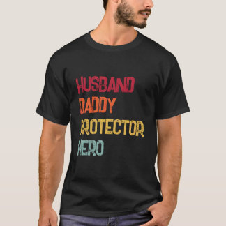 Camiseta Husband Daddy Protector Hero Fathers Day Dad