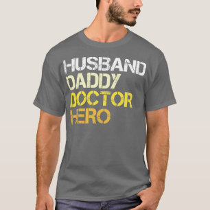 Camiseta Husband Pai Doutor Herói Pai Vintage Fath