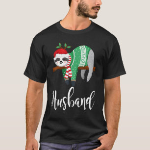 Camiseta Husband Sloth Santa Hat  Christmas Pajama Family