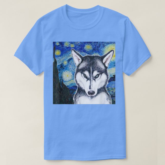 Camiseta Huskey on a Starry Night  (Frente do Design)